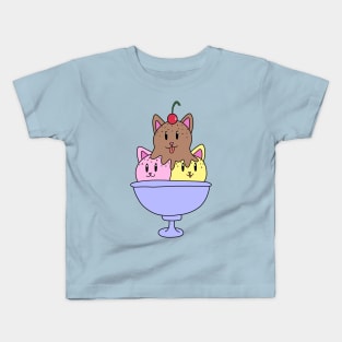 Neapolitan Ice Cream Cats Kids T-Shirt